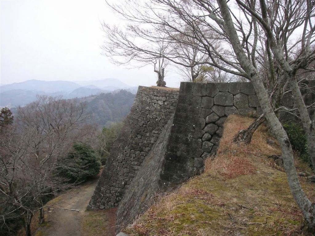 岡城跡 高石垣の全景