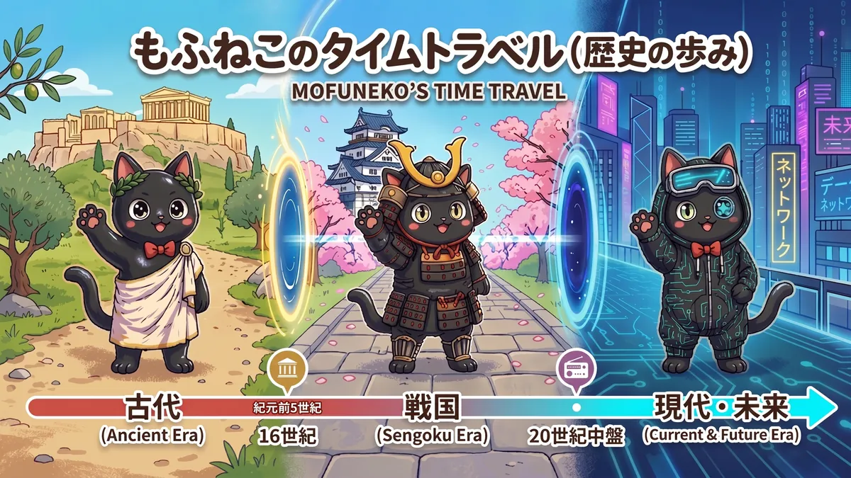 もふねこのタイムトラベル（暗号の歴史の歩み）