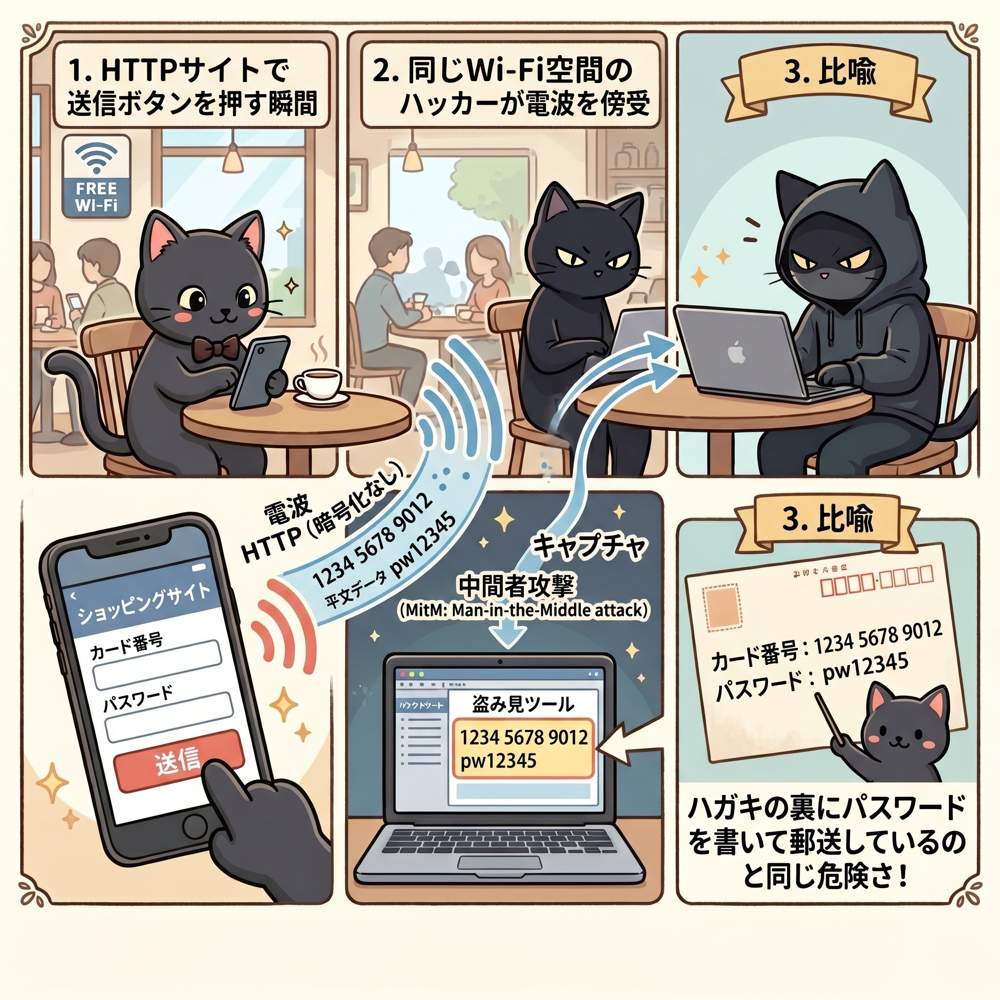 ハガキの裏にパスワードを書くのと同じ危険性