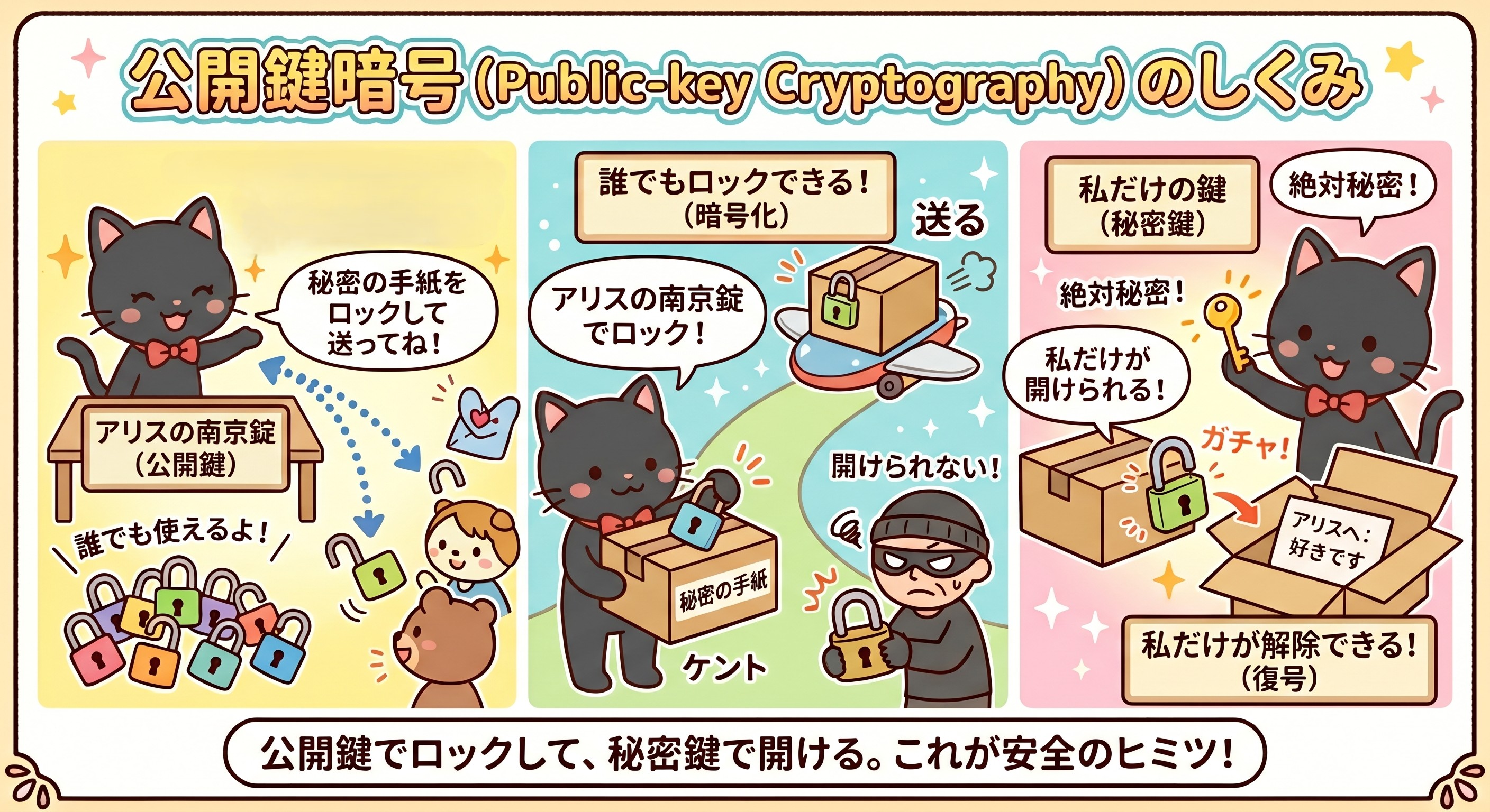 もふねこと公開鍵の箱（南京錠）